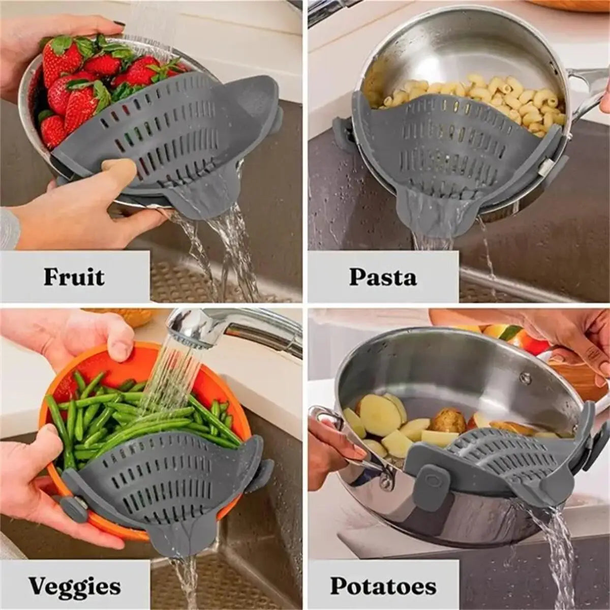 Flexible silicone Pot Strainer, Kitchen Pot Strainer