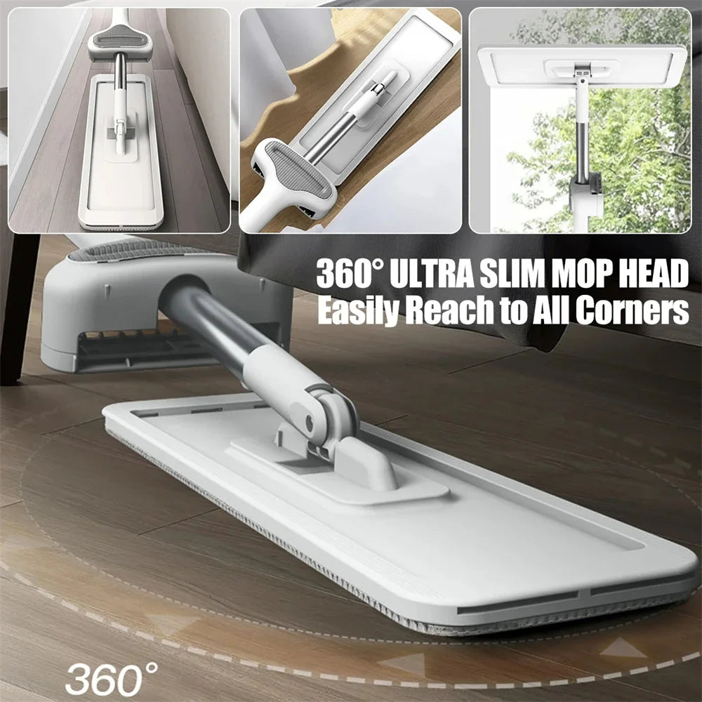 Microfiber Flat Mop 360° Rotatable