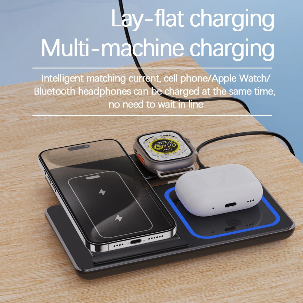 Fast Wireless Charger Stand (3 in 1)