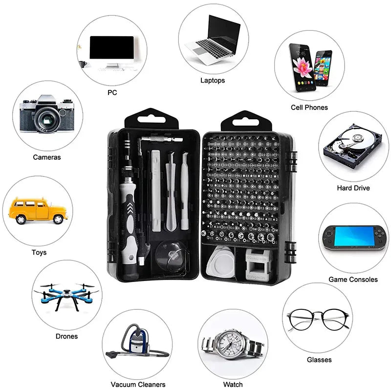 Multifunctional professional repair tool box (115-in-1 )